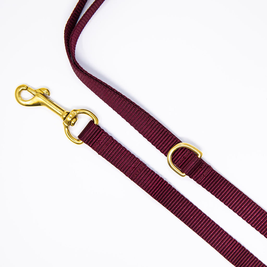 Burgundy Webbing Dog Leash