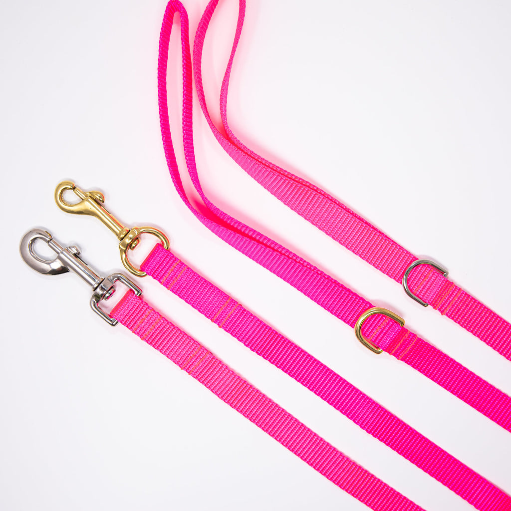 Pink Webbing Dog Leash