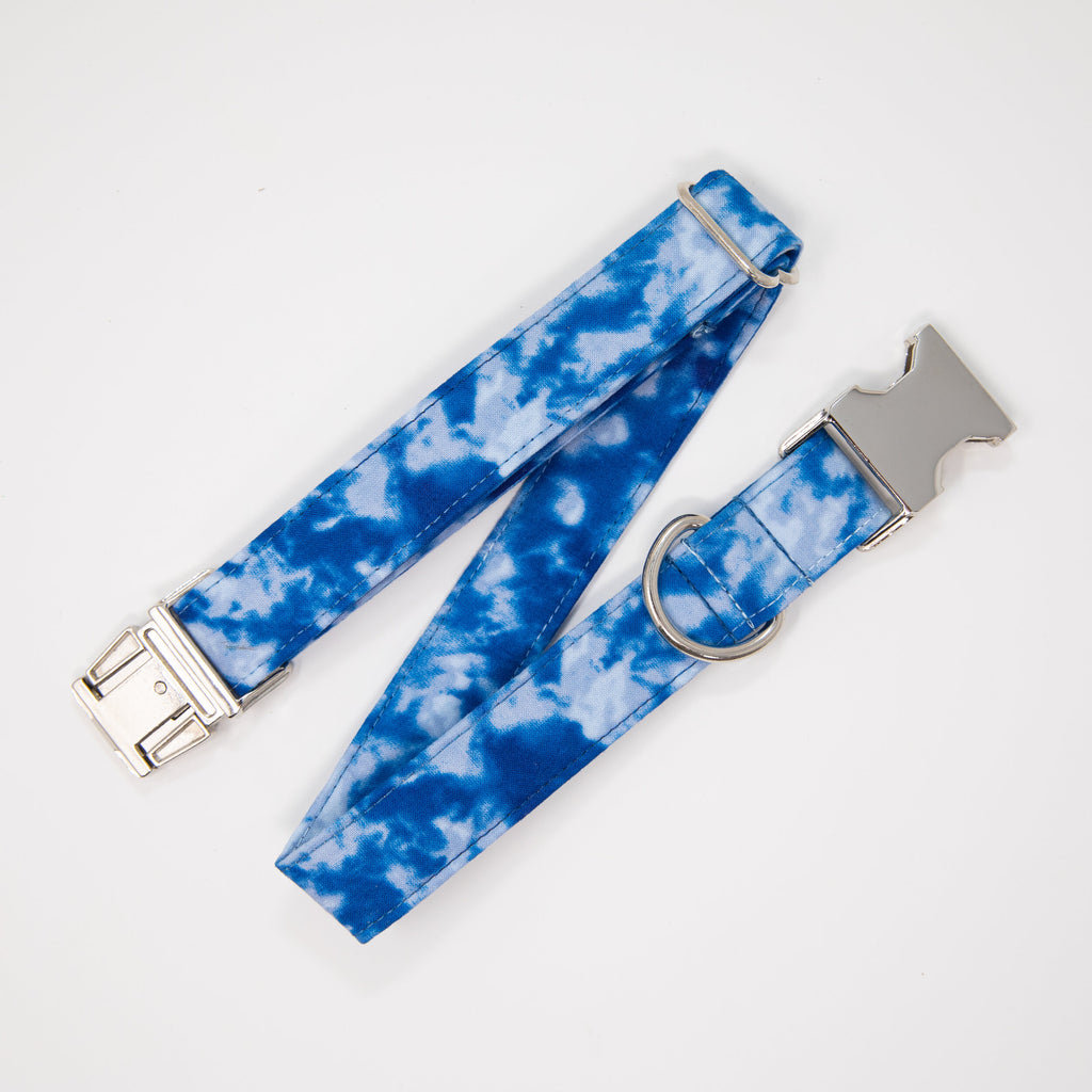 Blue Tie Dye Dog Collar